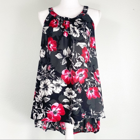 torrid Tops - Torrid Floral Hi-lo Sleeveless Blouse | 00 M/L